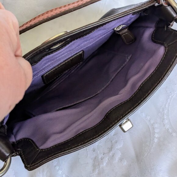 COACH Chelsea Pebbled Brown Leather Turn Lock Small Bag Handbag Purse D06S-10130 - Picture 8 of 11